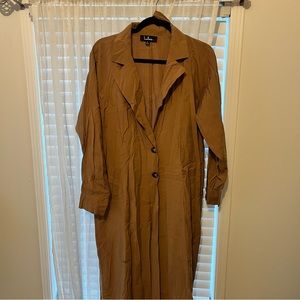 Light brown midi wrap dress